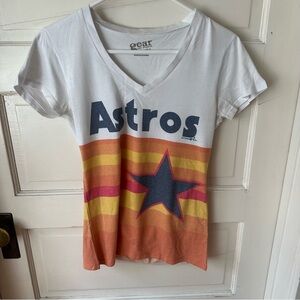 Houston Astros Retro Rainbow Tequila Sunrise V-Neck T-Shirt Gear for Sport